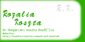 rozalia koszta business card